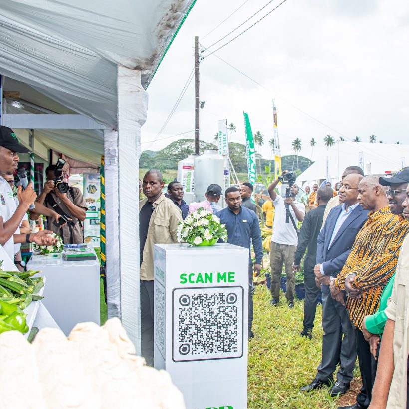 President Hussein Ali Mwinyi visits the TADB booth at the 7th “Nane Nane” Agricultural Show 2024, Dole Kizimbani – Unguja